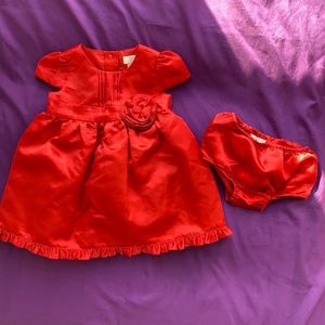 Baby girl 6 months Red Dress with matching shorts